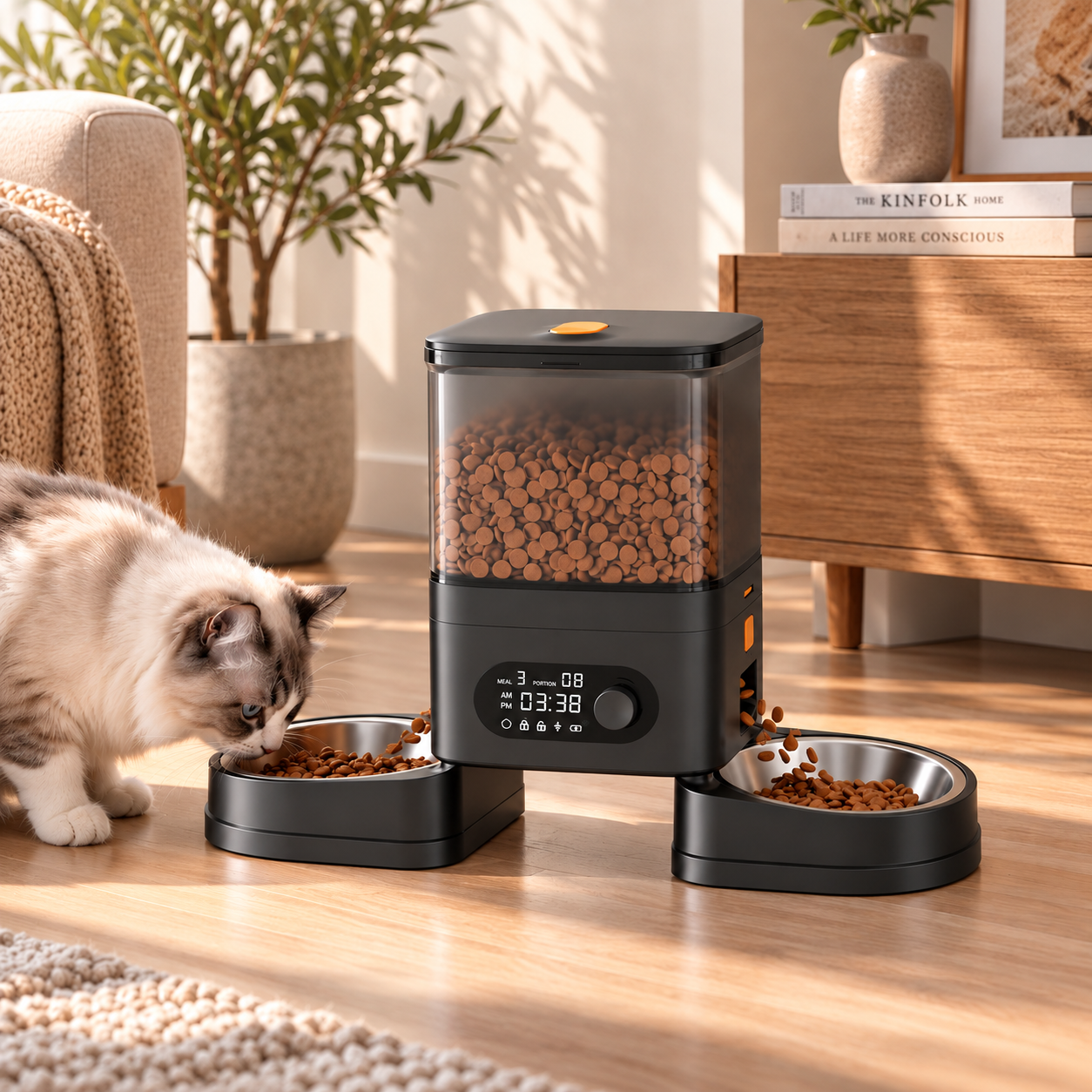 V03A and V03B dual-bowl pet feeder series product card
