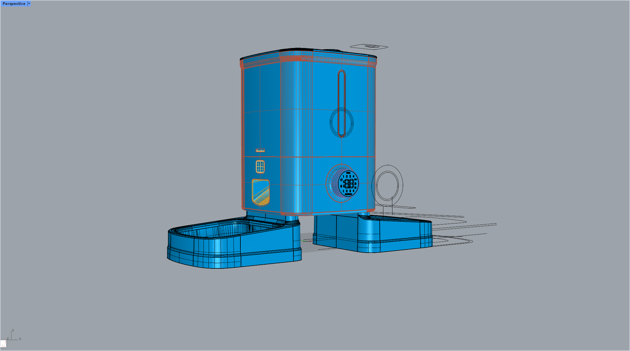 Complete 3D CAD model of an automatic feeder