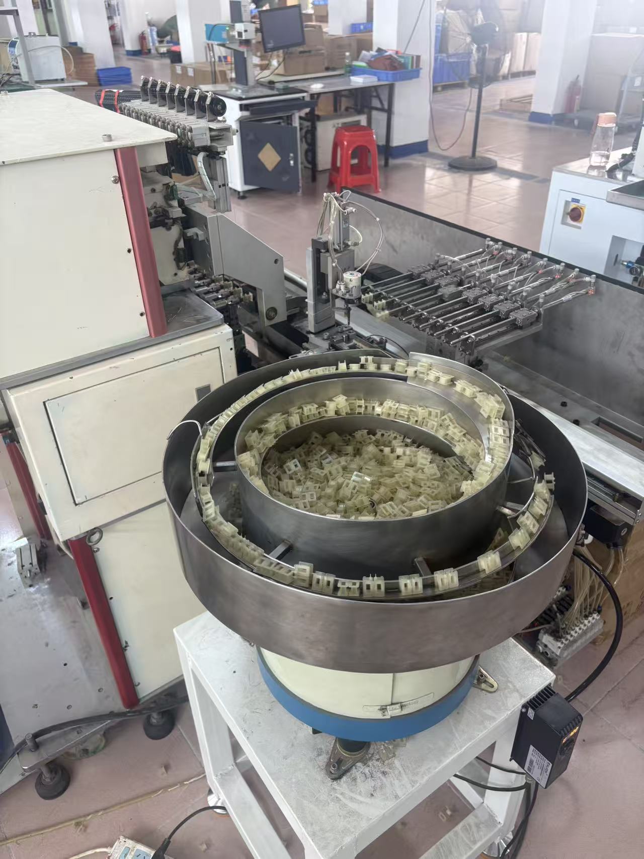 Equipment and components in a production setting.