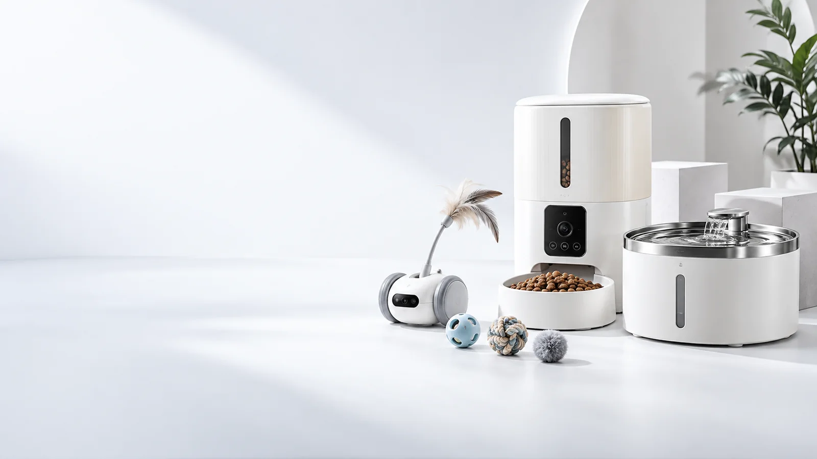Private label pet products including feeders, water fountains and smart pet toys