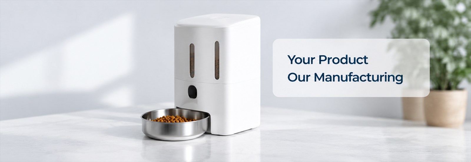 Smart pet feeder representing OEM product customization
